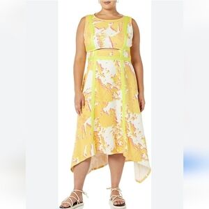 Making The Cut Sleeveless Cut Out Asymmetric Hem Maxi Dress